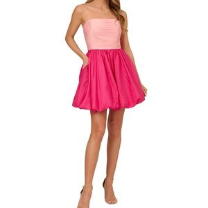 Liv Foster Size 12 NWT Pink Strapless Bubble Mini Dress Party Cocktail